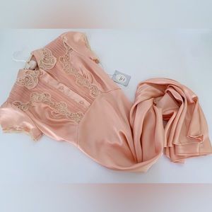 SOLD Authentic Vintage Christian Dior Peachy Silk Nightgown Slip Dress